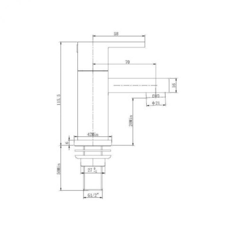 Toiletkraan 1/2'' Chroom Kiwa Romo Fonteinkraan