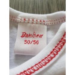 BAMBINO witte romper hartje maat 50/56 (KG513)