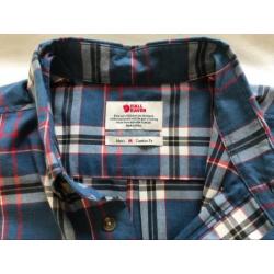 Fjallraven Sarek overhemd, ruit, blauw, maat heren M, nieuw